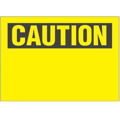 Product image for Panduit PRS1420C442 Non-Adh Rigid Sign, Polyethylene, 'Caution' (header only), 20"W14"H, Black/YL