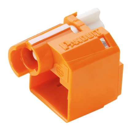 Product image for Panduit PSL-DCPLX-OR-C Standard Lock-in Device, 100 Devices (Orange) and 5 Tools (Black)