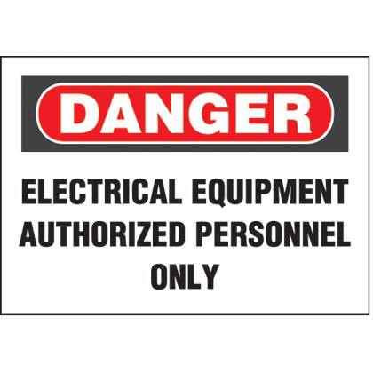 Product image for Panduit PRS1014D70 Non-Adh Rigid Sign, Polyethylene, 'Danger Electrical ..', 14"Wx10"H, RB/WH