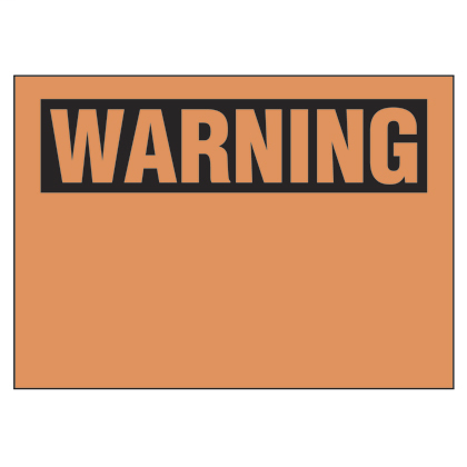 Product image for Panduit SEZ-1WLL Adhesive Sign, Laser Printable, 'WARNING' (header), 8.5"x11", 25 pc/pk, Black/OR