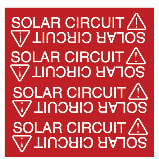 Product image for Panduit PCS-SCU Solar Snap-On Pipe Marker, "Solar Circuit", 8.00" x 8.00" (203.2mm x 203.2mm) Red/White Vinyl, RoHS Compliant.