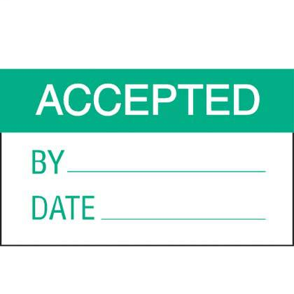 Product image for Panduit PLD-4 Label Dispenser, Polyester, 'Accepted', 1.5" x 1", 200 pc/disp, GR/WH