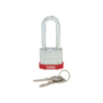 Product image for Panduit PSL-6-LS Laminated Steel Body Padlock, Long Shackle, Red Bumper