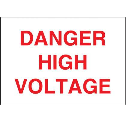 Product image for Panduit PRS0710B364 Non-Adh Rigid Sign, Polyethylene, 'Danger High Voltage', 10"Wx7"H, RD/WH