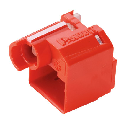 Product image for Panduit PSL-DCPLRX Recessed Lock-in Device, 10 Devices (Red) and 1 Tool (Black)