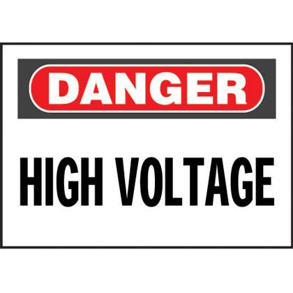 Product image for Panduit PRS0710D72 Non-Adh Rigid Sign, Polyethylene, 'Danger High Voltage', 10"Wx7"H, RB/WH