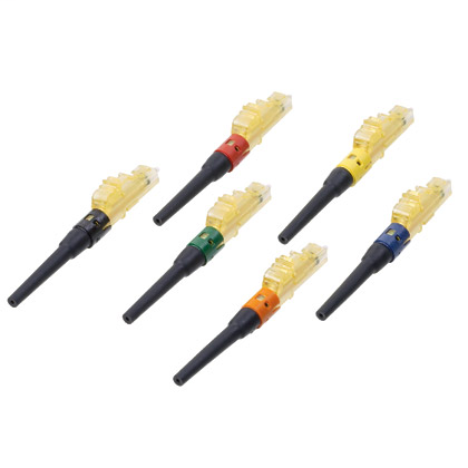 Product image for Panduit FLCSMC5ABL LC (keyed A - Black) OptiCam® 50/125?m Multimode Simplex Fiber Optic Connector for 900?m tight-buffered fiber installation.