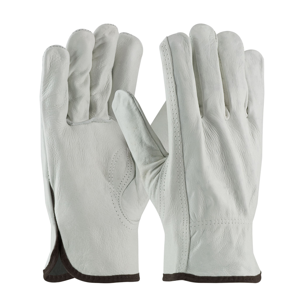 PIP 68-163/L Large Top Grain Cowhide Leather Driver Keystone Thumb Slip-On Cuff Protective Gloves PIP 68-163/L Large Top Grain Cowhide Leather Driver Keystone Thumb Slip-On Cuff Protective Gloves