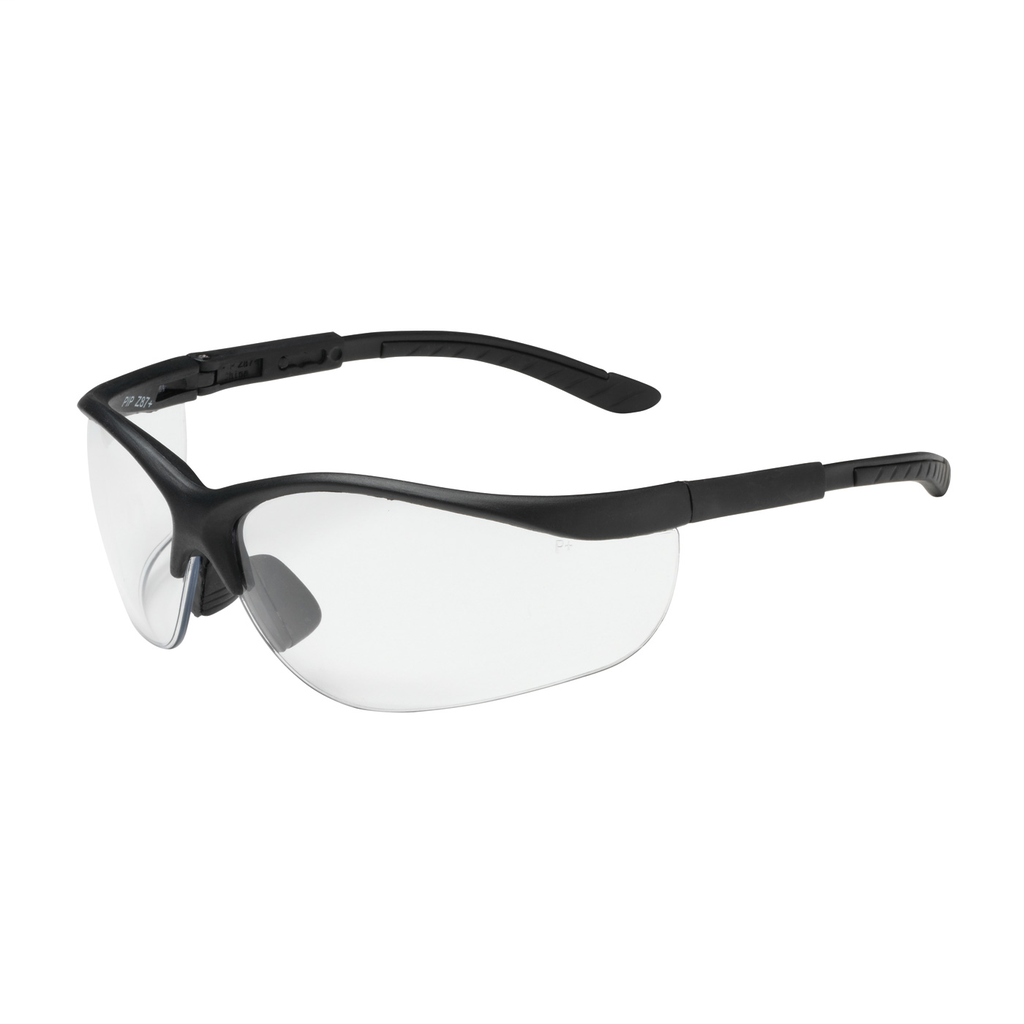 PIP 250-21-0400 Black Frame Clear Lens Anti-Scratch Coated Narrow Safety Glasses PIP 250-21-0400 Black Frame Clear Lens Anti-Scratch Coated Narrow Safety Glasses