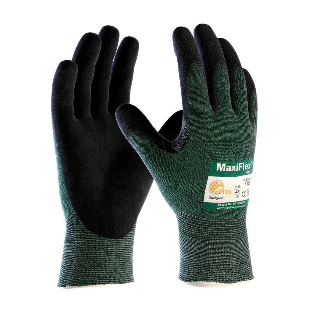 PIP 34-8743/L MaxiFlex Cut 2 Non Touch Screen Compatible Cut by ATG Black Micro-Foam Nitrile Coated Cut Resistant Gloves PIP 34-8743/L MaxiFlex Cut 2 Non Touch Screen Compatible Cut by ATG Black Micro-Foam Nitrile Coated Cut Resistant Gloves