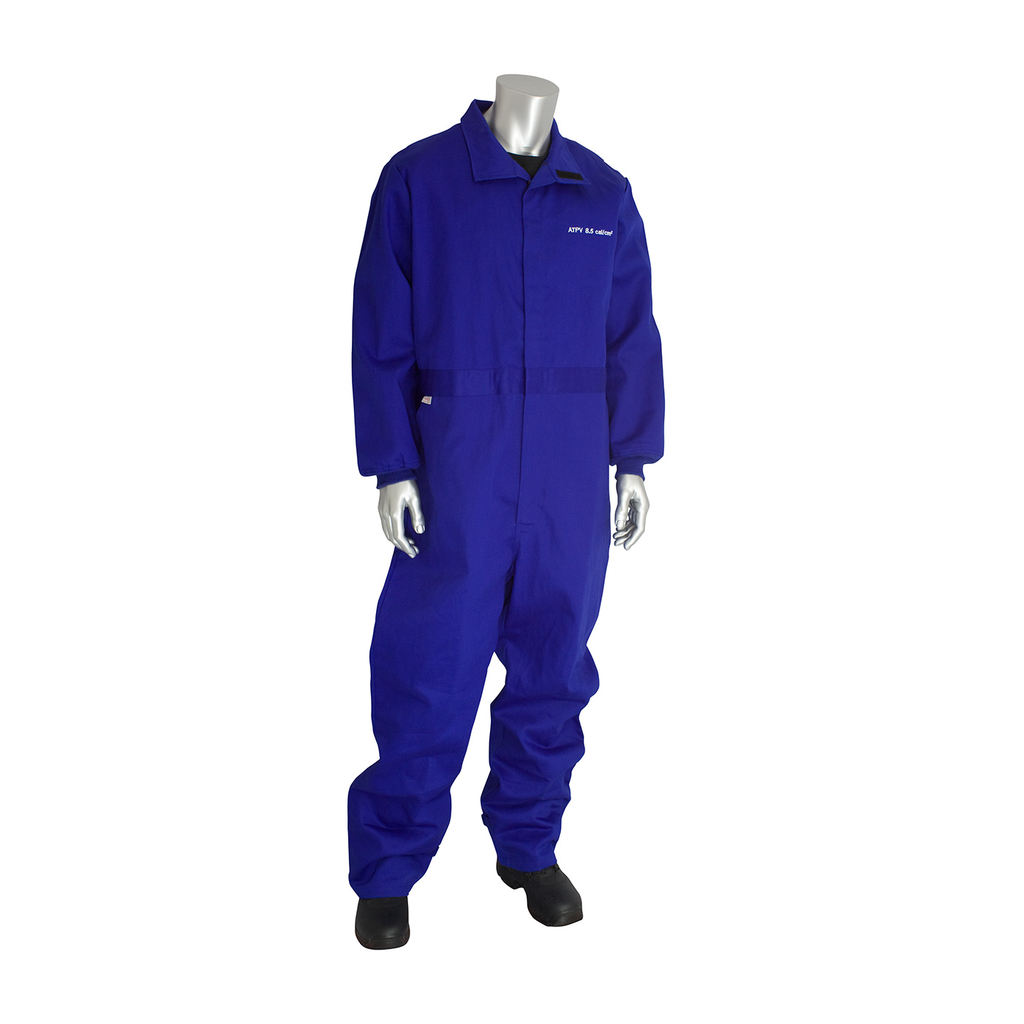 PIP 9100-2120D/M 8 CAL FR DUALCERT. 7OZ. COVERALL, VENTED BACK,NFPA 70E & 2112, ROYAL LIKELYSUBJECT TO TAX PIP 9100-2120D/M 8 CAL FR DUALCERT. 7OZ. COVERALL, VENTED BACK,NFPA 70E & 2112, ROYAL LIKELYSUBJECT TO TAX