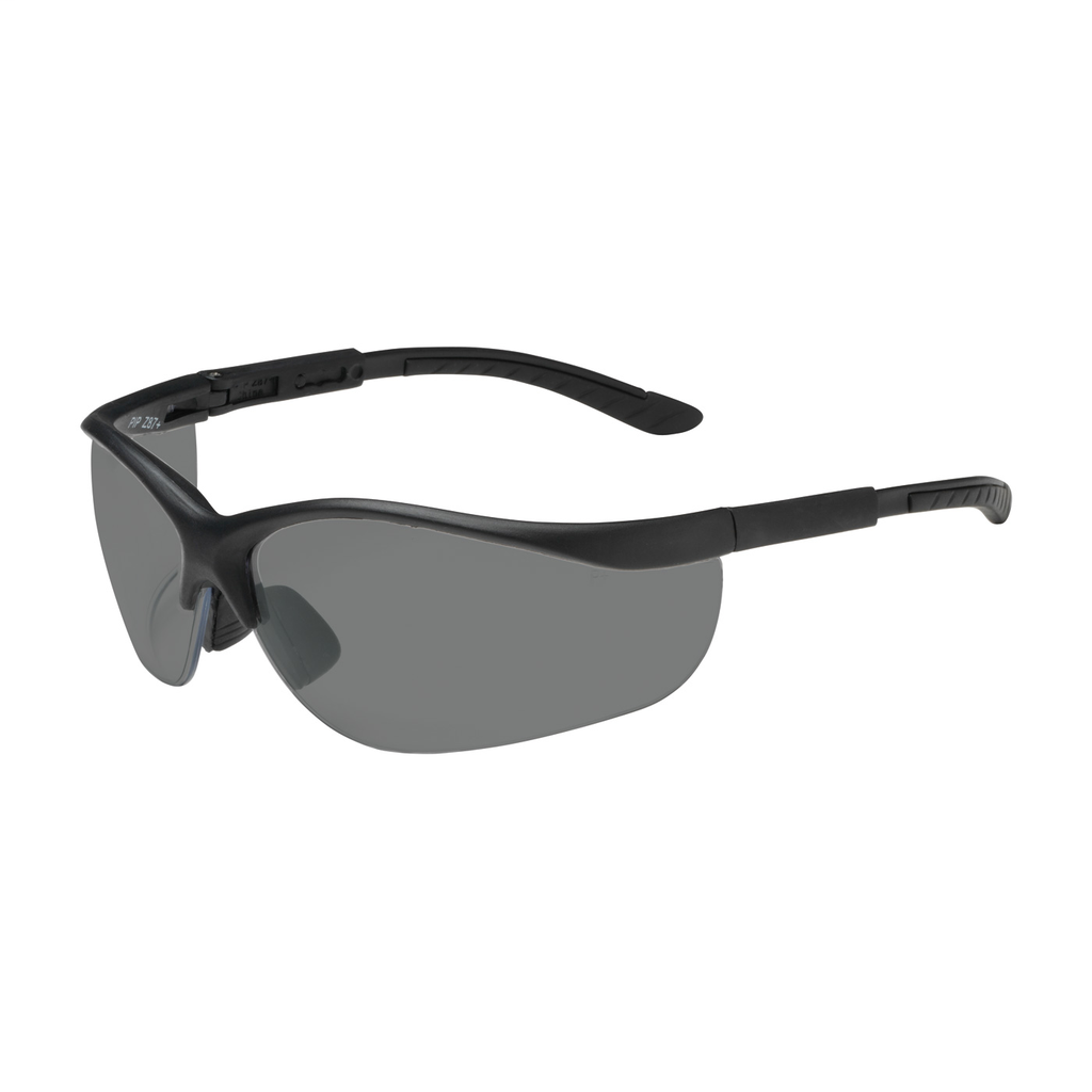 PIP 250-21-0401 Black Frame Gray Lens Anti-Scratch Coated Narrow Safety Glasses PIP 250-21-0401 Black Frame Gray Lens Anti-Scratch Coated Narrow Safety Glasses