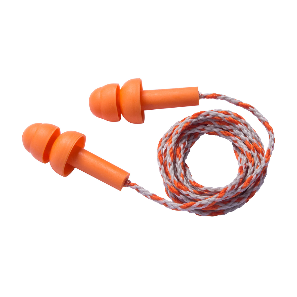 Product image for PIP 267-HPR200C FLANGE CLASSIC CORDED 23 DB NRR ORANGE W/ TEXTILE CORD 100/BOX