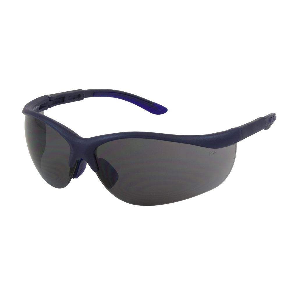 PIP 250-21-0101 Blue Frame Gray Lens Anti-Scratch Coated Narrow Safety Glasses PIP 250-21-0101 Blue Frame Gray Lens Anti-Scratch Coated Narrow Safety Glasses