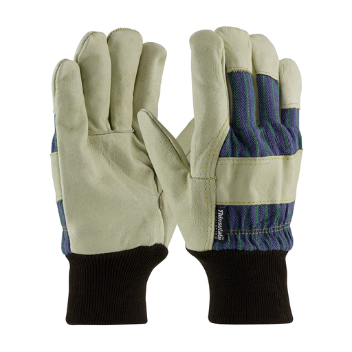 Product image for PIP 78-3927KW/L Pigskin Leather Palm Glove w/ Fabric Back 3M™ Thinsulate™ Lining - Knitwrist - Large