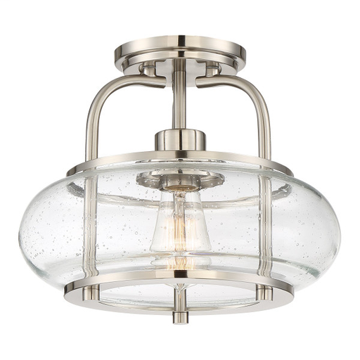 Product image for Trilogy 1 Light Semi-Flush Mount - Brushed Nickel