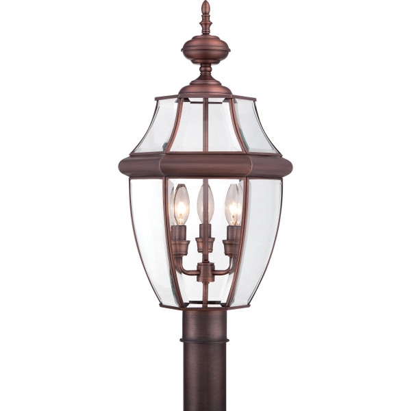 Product image for Newbury 3 Light Large Post Lantern - Aged Copper