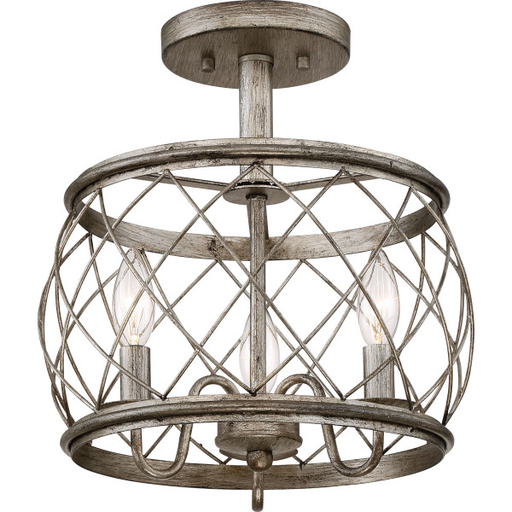 Product image for Dury 3 Light Semi-Flush Mount - Century Silver Leaf