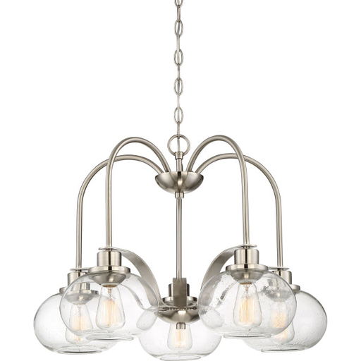 Product image for Trilogy 5 Light Dinette Chandelier - Brushed Nickel