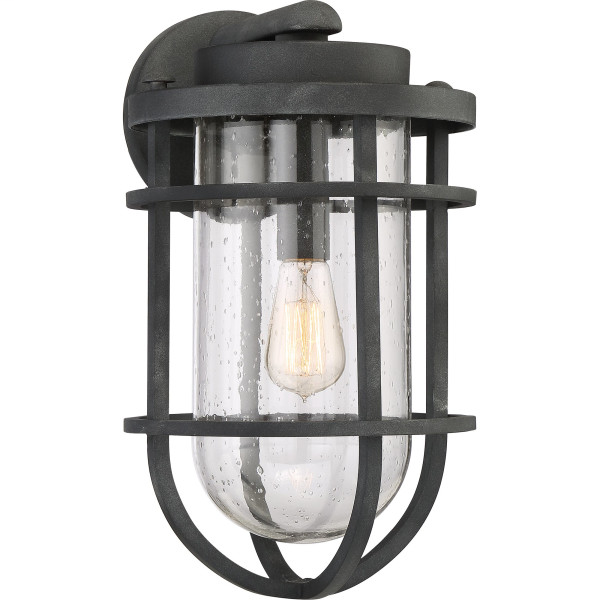Product image for Boardwalk 1 Light Large Wall Lantern - Mottled Black