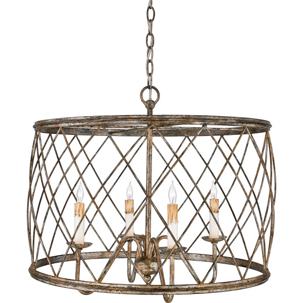 Product image for Dury 4 Light Pendant - Century Silver Leaf