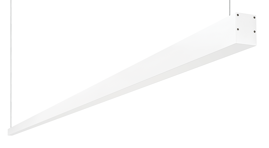 Linear Slot Pendant 10Ft 100W LED Dim 42Deg Refl 3000K White