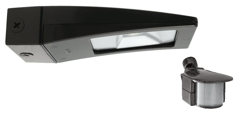 Lpack LED Wallpack 13W Cool Junc Box + Minisensor Bronze