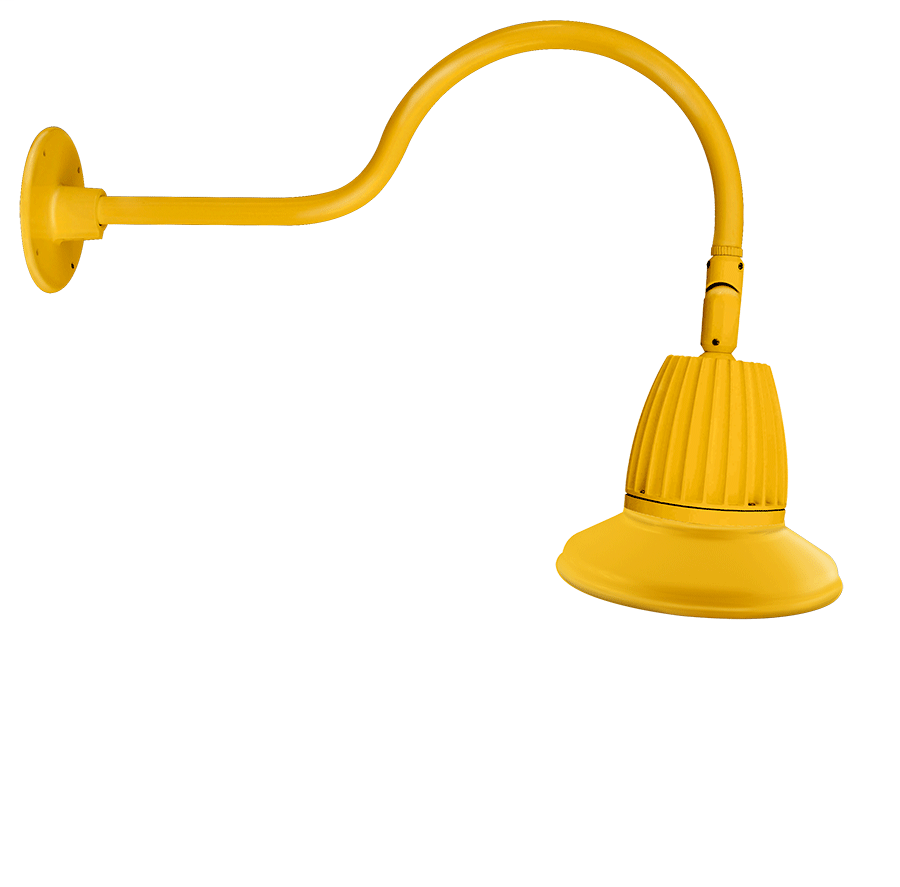 Gooseneck 24" Arm 13W Warm LED 11" Straight Shade Yellow