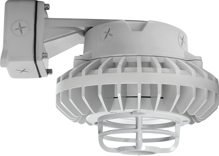 Hazled 26W Cool LED Wall Bracket Clear Flat Lens Die Cast Guard
