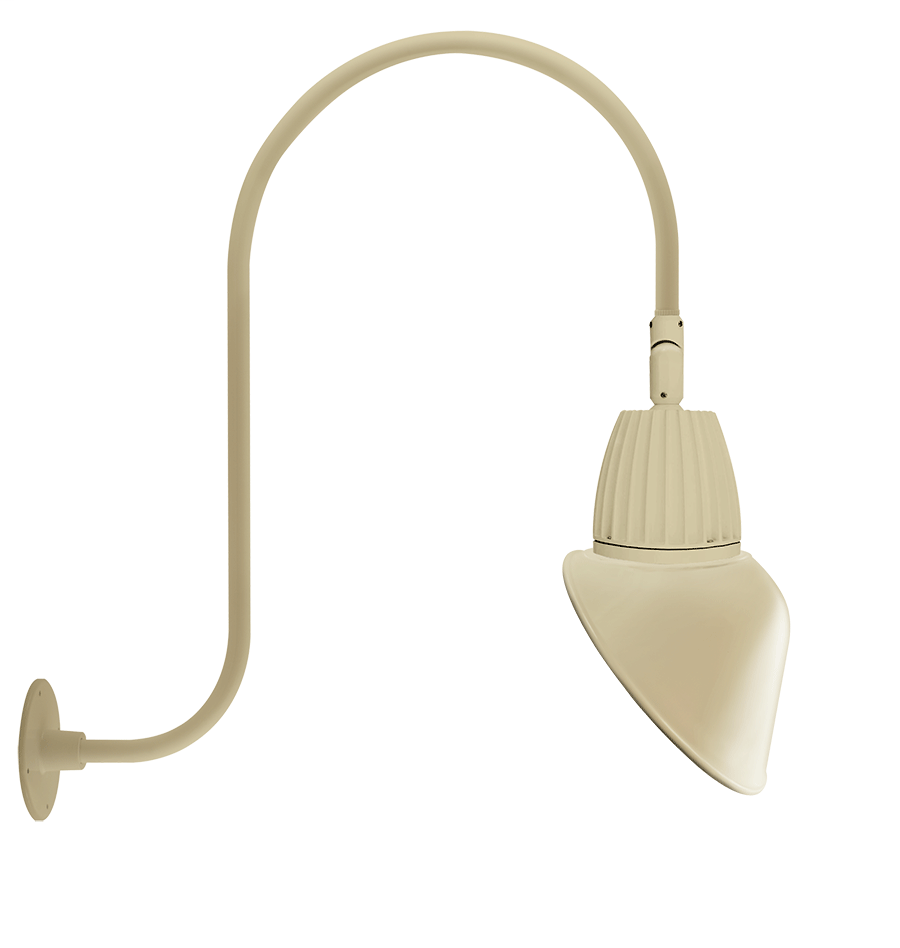 Gooseneck Upcurve 30" High, 25" From Wall 26W Neutral LED 11" Angled Cone Shade Spot Reflector Ivory