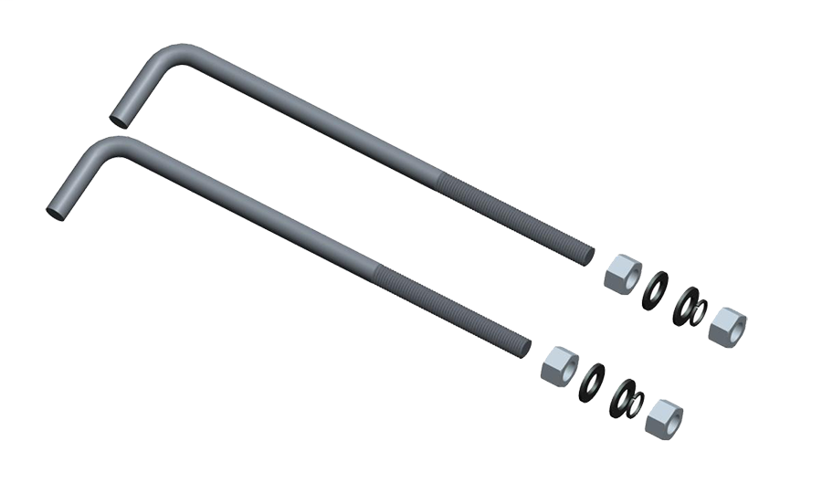 Anchor Bolt Kit + Hardware For 5" Square Steel Poles
