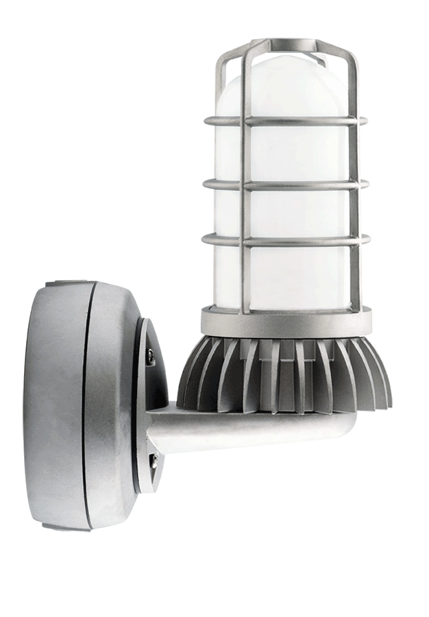 Vaporproof Uplight 26W Warm PCS Wall Bracket Frosted Globe & Guard