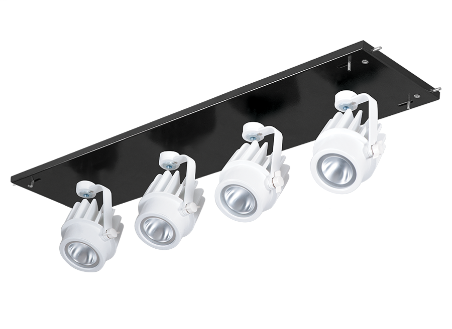 Multi 4X12W LED 3000K 20 Degrees Black Gear Tray White Head 0-10V Dim