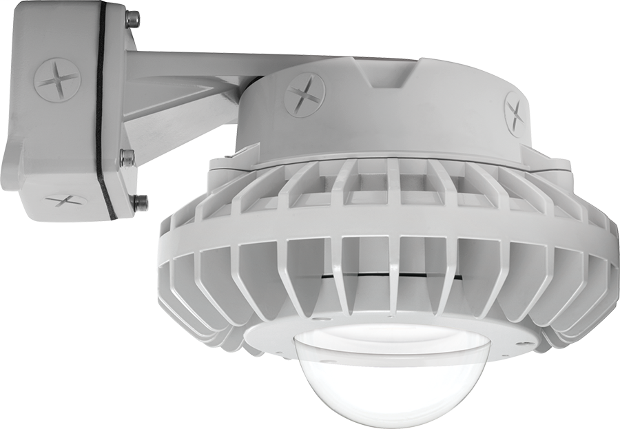 Hazled 42W Cool LED Wall Bracket With Clear Globe Gray