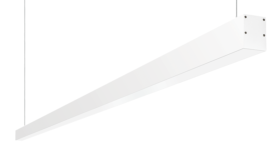 Linear Slot Pendant 8Ft 80W LED Dim 42Deg Refl 3000K White