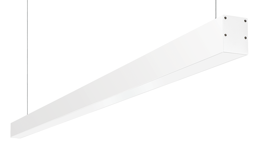 Linear Slot Pendant 6Ft 60W LED Dim 42Deg Refl 3000K White