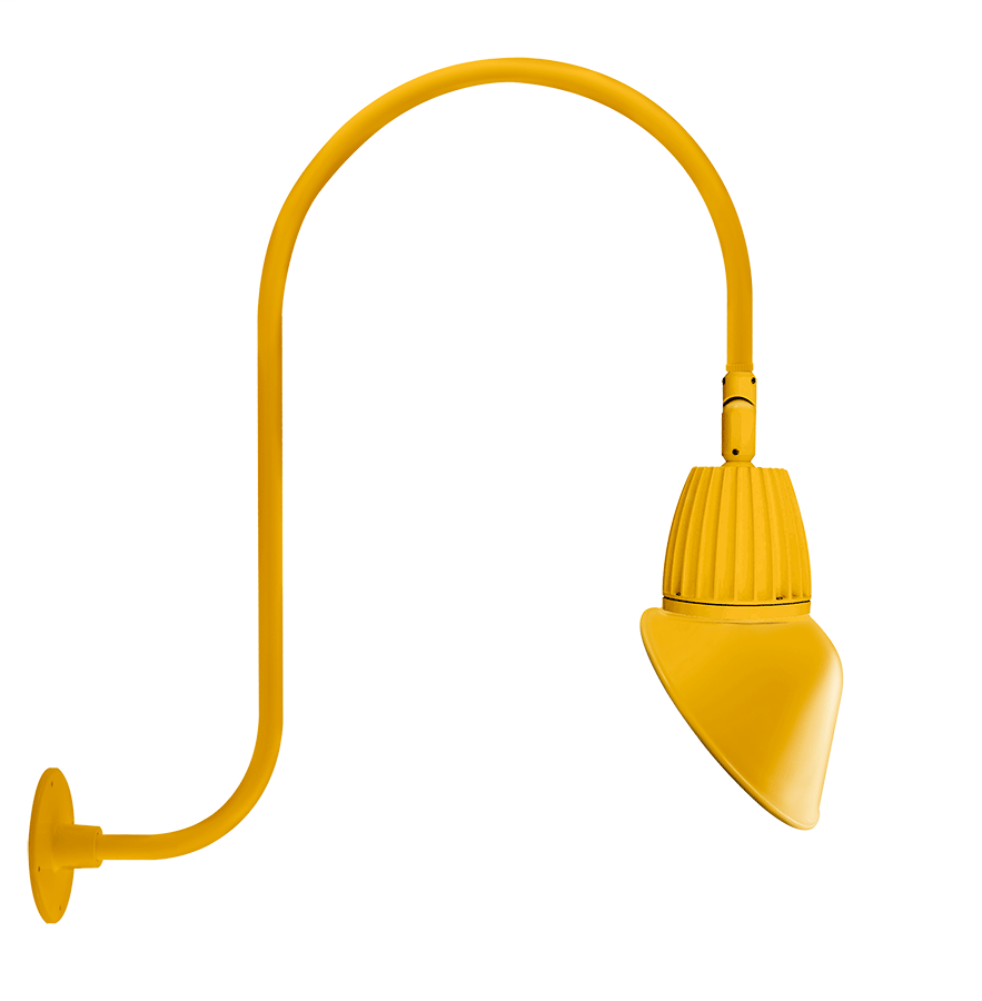Gooseneck Upcurve 30" High, 25" From Wall 26W Warm LED 11" Angled Cone Shade Spot Reflector Yellow