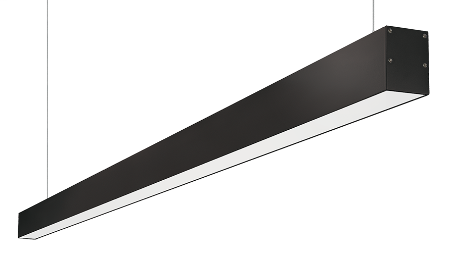 Linear Slot Pendant 6Ft 60W LED Dim 42Deg Refl 3000K Black
