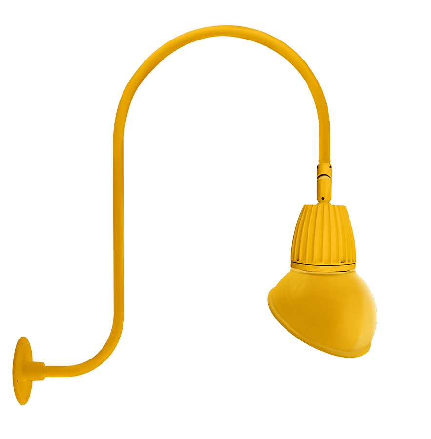 Gooseneck Upcurve 30" High, 25" From Wall 26W Neutral LED 11" Angled Dome Shade Yellow