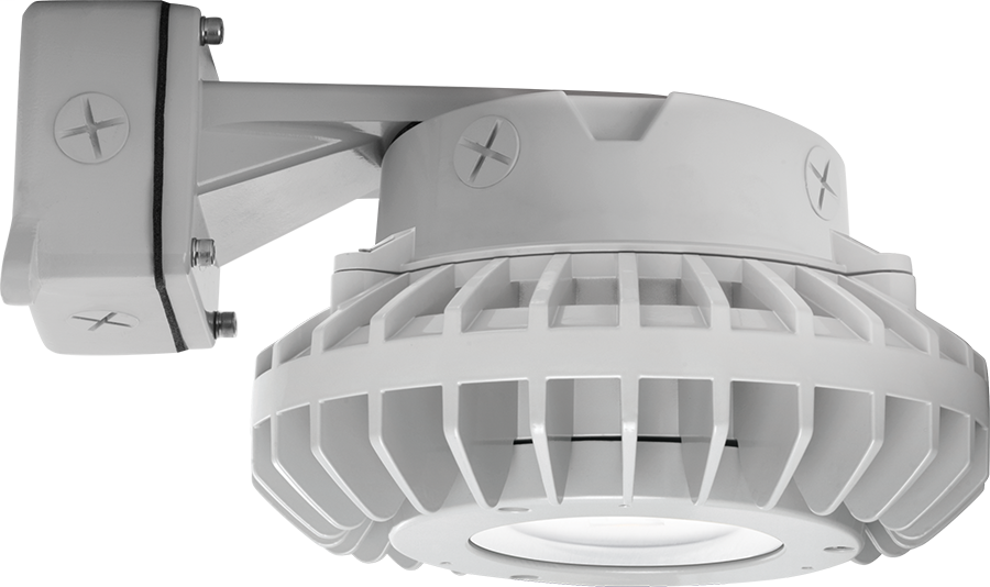 Hazled 26W Cool LED Wall Bracket With Clear Flat Lens Gray