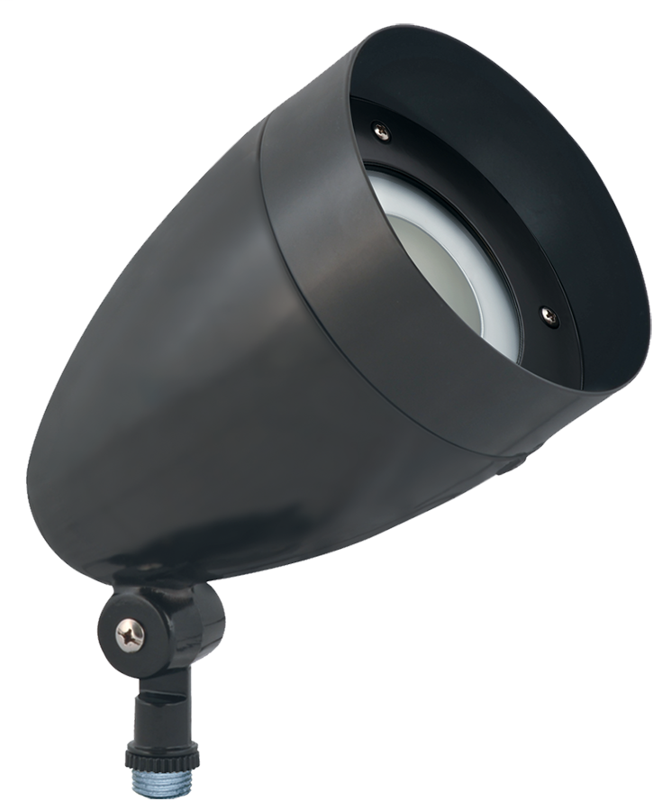 Product image for RAB HBLED10A-AMB LFLOOD 10W AMBER LED BULLET W/ HOOD & LENS BRONZE