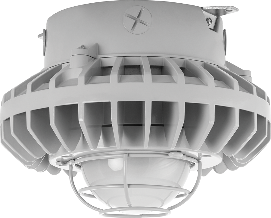 Hazled 42W Cool LED Ceiling Frosted Globe Wire Guard Gray