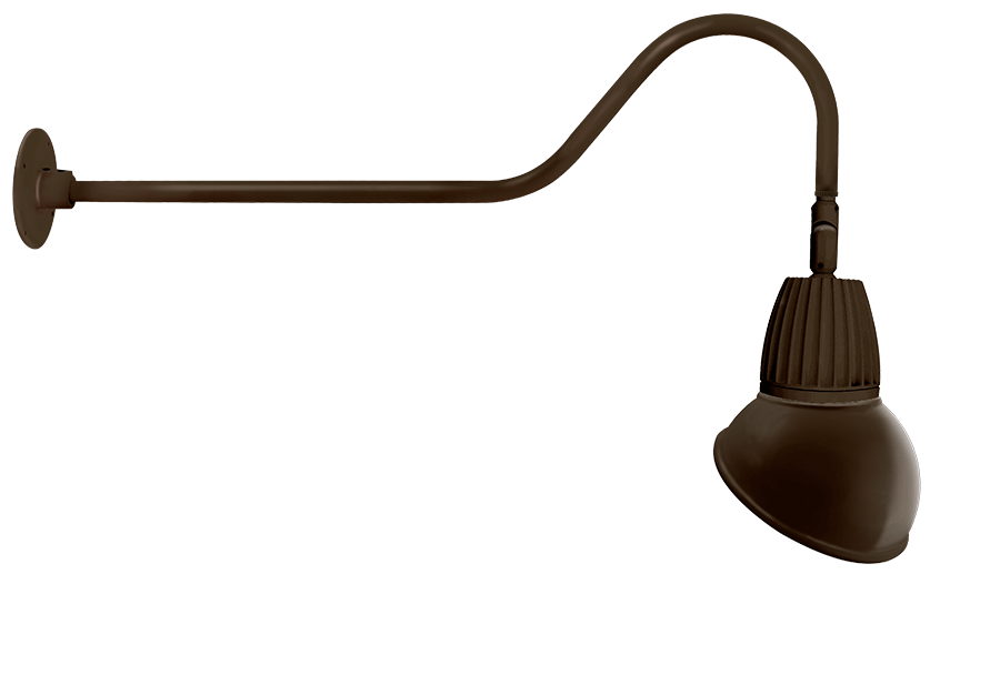 Gooseneck 35" Arm 13W Neutral LED 11" Angled Dome Shade Spot Reflectorector Brown