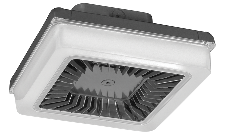 Porto Ceiling 14In 30W Warm LED 480V Dim Polycarb Lens Bronze