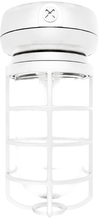 VP CFL Ceiling 42W QT 3/4 White W/ Gl Globe Cast Gd
