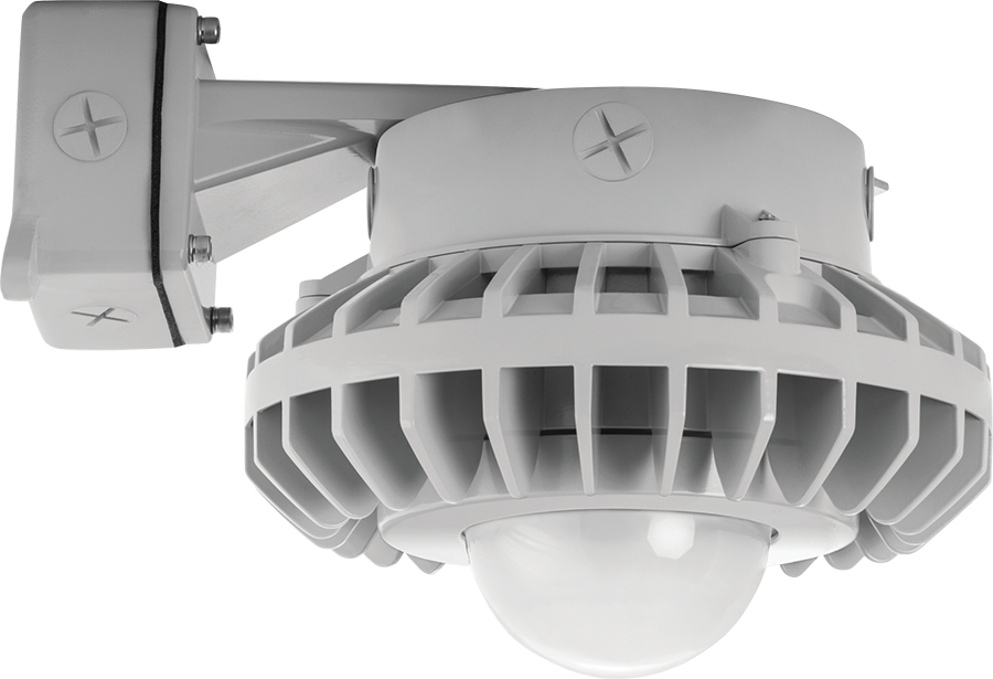 Hazled 42W Cool LED Wall Bracket With Frosted Globe Gray