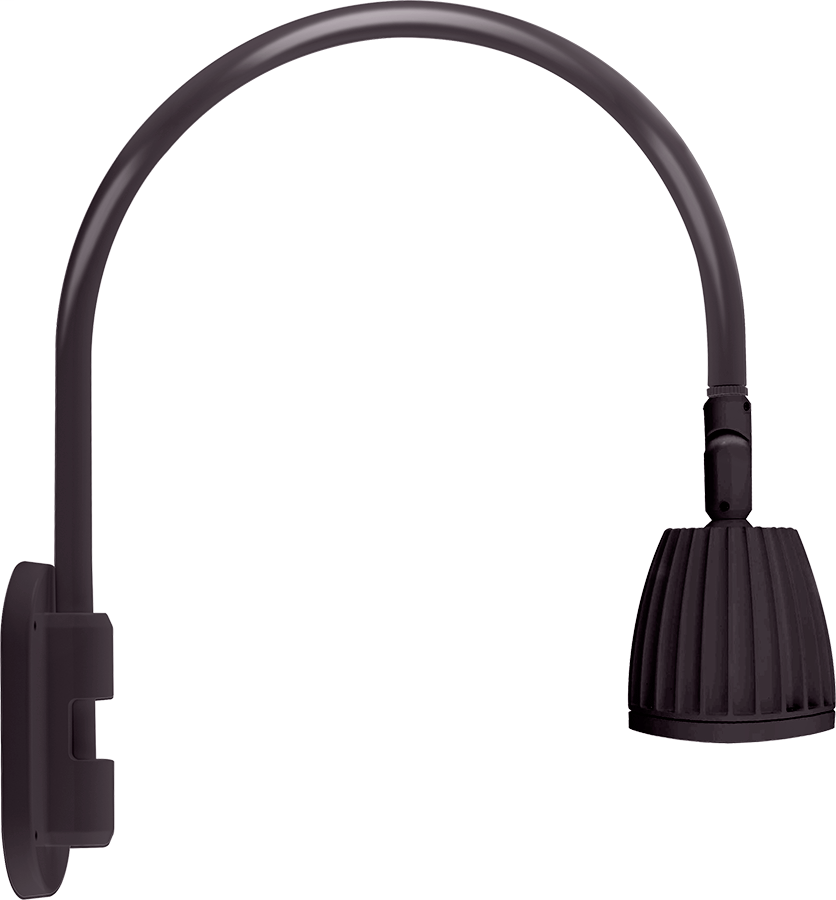 Gooseneck Wall 20" High, 19" From Wall 26W Warm LED No Shade Spot Reflector Bronze