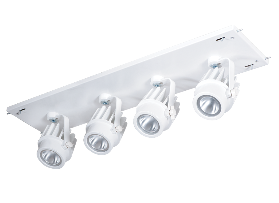 Multi 4X12W LED 3500K 40 Degrees White Gear Tray White Head Triac Dim