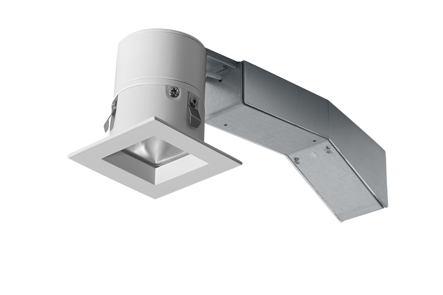 Remodeler 2" Square 8W 3500K Dimmable Triac 40 Degrees 1/2" Trim White Ring