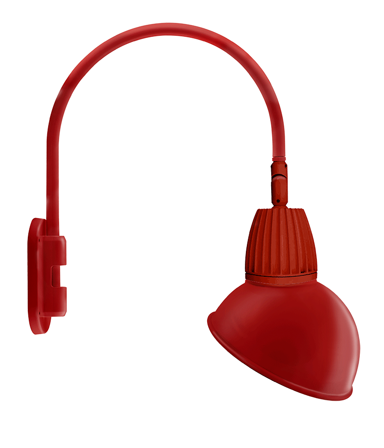 Gooseneck Wall 20" High, 19" From Wall 13W Warm LED 15" Angled Dome Shade Spot Reflectorector Red